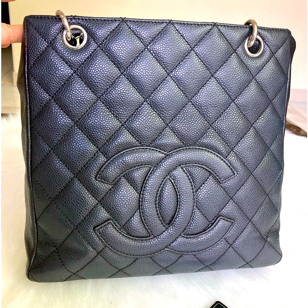 Auth Chanel Caviar Petite Shopper Tote Bag - Picture 5 of 17